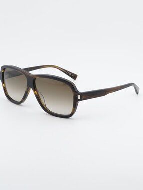 Saint Laurent SL609 CAROLYN 003 Sunglasses Havana Aviator Frame, Brown Lenses